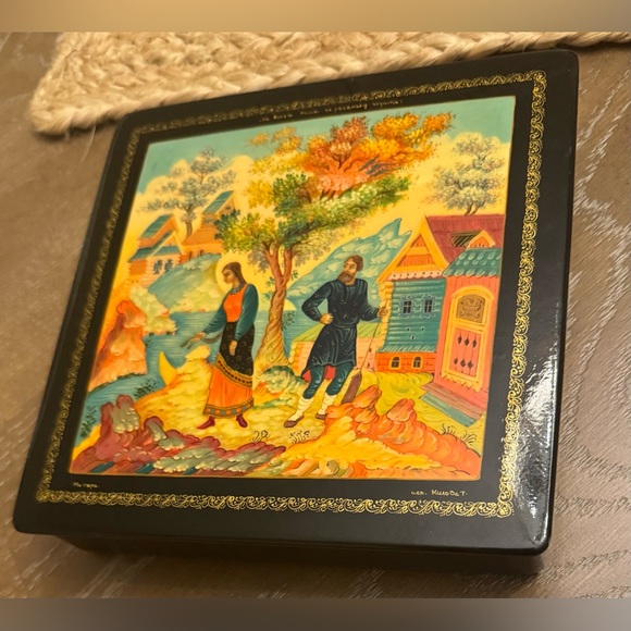 Other - USSR hand painted Russian Folklore Jewelry Box 1986